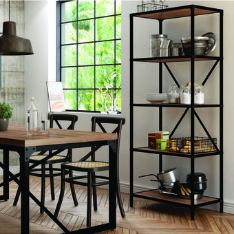 Muebles Jamar Biblioteca arizona natural, negro premium oferta