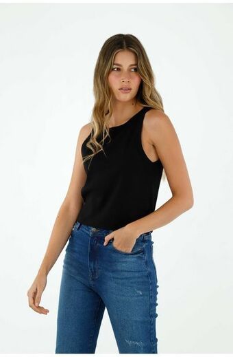 Tennis Camiseta negra manga sisa para mujer oferta