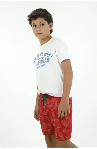Tennis Pantaloneta de baño roja para niño oferta