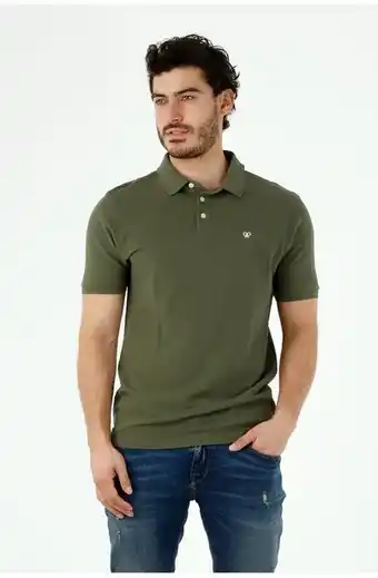 Tennis Camiseta tipo polo de hombre, manga corta, 100% algodón, color verde oferta