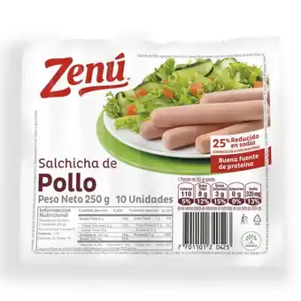 Merqueo Salchicha de pollo zen㺠oferta