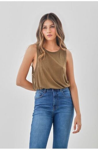 Tennis Camiseta para mujer café manga sisa oferta