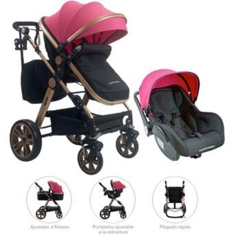 Linio Coche para bebe tipo moisés happy baby alizze rosa oferta