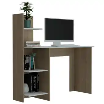 Olímpica Escritorio ¡wow!, café claro y blanco duqueza, con cuatro entrepaños para ubicar elementos de estudio cp oferta