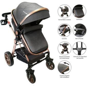 Linio Coche para bebe tipo moisés happy baby alizze gris oferta