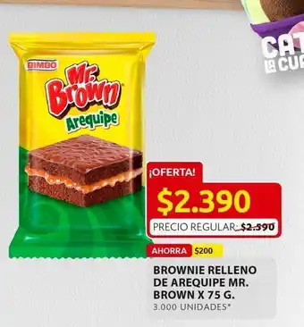 Ara Brownies relleno de arequipe mr brown x 75g oferta