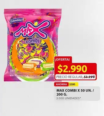 Ara Max combi colombina 50un x 200g oferta