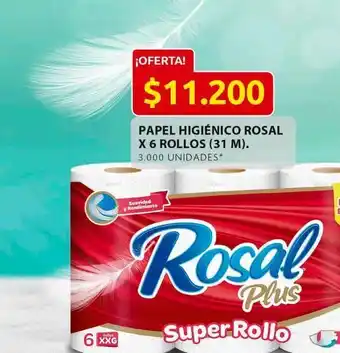 Ara Papel higiénico rosal x 6 rollos oferta