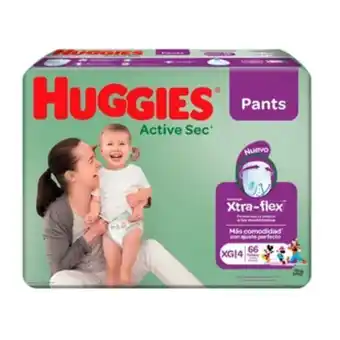 Alkosto Pants huggies active sec ajuste perfecto xg x 66 unidades oferta