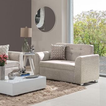 Muebles Jamar Sofá 2 puestos bruce microfibra crudo oferta