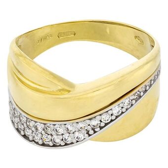 Kevin's Joyeros Anillo en 2 oros de 18 kilates, con zircones oferta