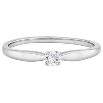 Kevin's Joyeros Anillo en oro blanco de 18 kilates, con diamante central de 0.10 ct oferta