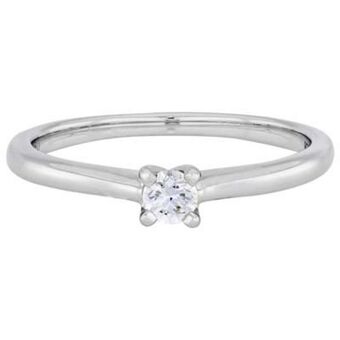 Kevin's Joyeros Anillo en oro blanco de 18 kilates, con diamante central de 0.10 ct oferta