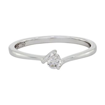 Kevin's Joyeros Anillo en oro blanco de 18 kilates, con diamante central de 0.12 ct oferta