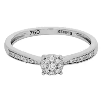Kevin's Joyeros Anillo compromiso en oro blanco de 18 kilates, con diamantes de 0.10 ct, de la coleccion flores para ti oferta