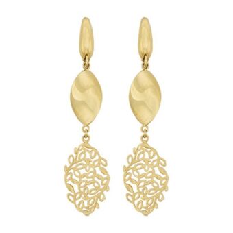 Kevin's Joyeros Aretes en oro amarillo de 18 kilates, hoja oferta