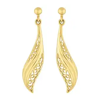 Kevin's Joyeros Aretes en oro amarillo de 18 kilates, hoja oferta
