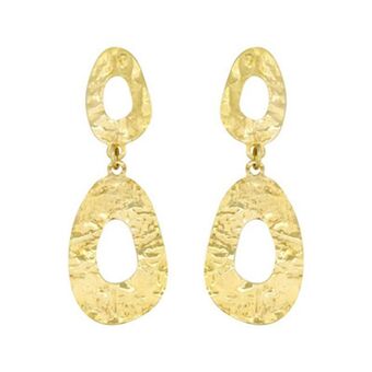 Kevin's Joyeros Aretes en oro amarillo de 18 kilates con visos, lagrima oferta