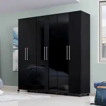 Muebles Jamar Closet brunelli negro plus 214x220x50 oferta