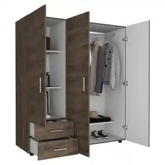 Olímpica Closet light, nogal y blanco, con dos cajones organizadores y entrepaño diseñado para los zapatos oferta