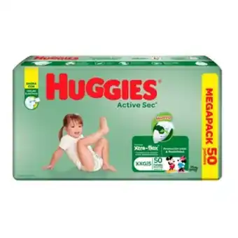 Alkosto Pañal huggies active sec xxg x 50 unidades oferta