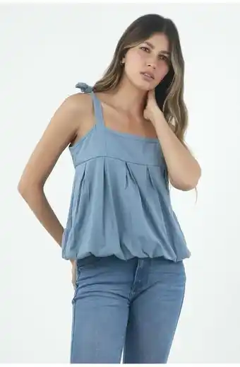 Tennis Camisa azul de tiras para mujer oferta
