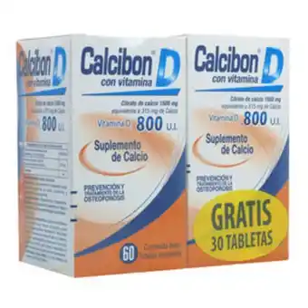 Cruz verde Calcibon d frasco x 60 1500(315ca)mg+800ui tableta... oferta