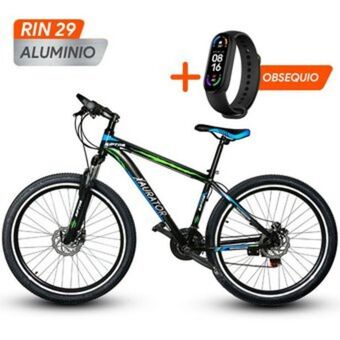 Linio Bicicleta xaurator riptor en aluminio rin 29 cambios shimano 21 vel + banda deportiva - verde con azul oferta