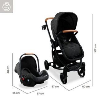 Linio Coche para bebe tipo moises + portabebe prima bebesit negro oferta