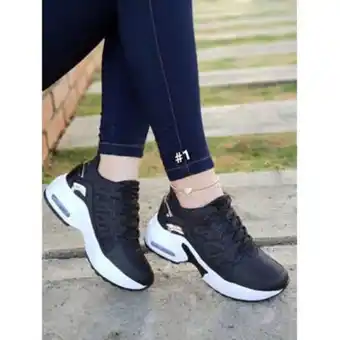 Linio Tenis negro blanco bellos dama zapatillas zapatos mujer lindos moda casual oferta