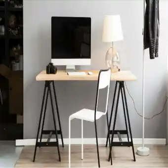 Éxito Escritorio ithink en roble macizo y metal 120x60cm oferta