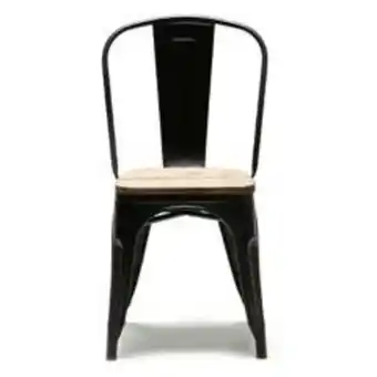 Falabella Silla alton metal negro asiento madera oferta