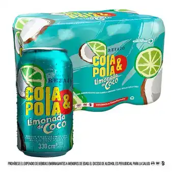 Merqueo Refajo cola y pola - limonada de coco lata 330ml x6 oferta