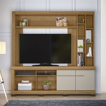 Muebles Jamar Centro de entretenimiento domus natural, off white 200x205x37 oferta