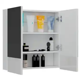 Olímpica Gabinete de baño zahan, blanco, con espejo y tres entrepaños oferta