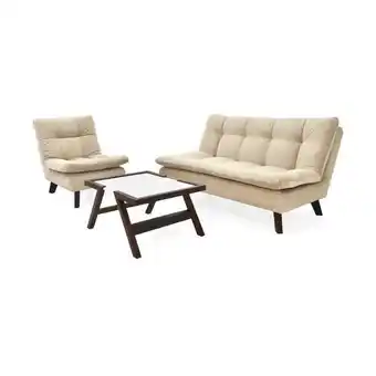 Éxito Sala toulouse tela beige + mesa centro dakota blanco oferta