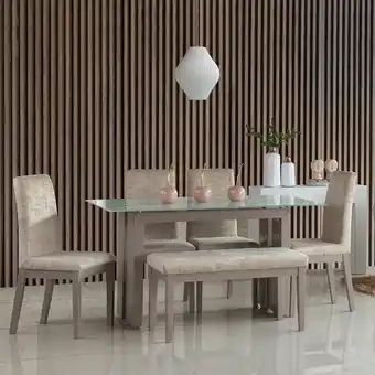 Muebles Jamar Comedor 6 puestos zafiro chenille arena, taupe oferta