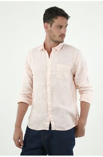 Tennis Camisa rosada de lino para hombre oferta