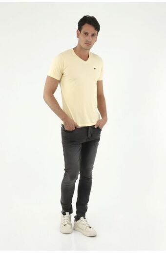 Tennis Jean súper skinny color negro para hombre oferta