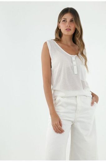 Tennis Camiseta para mujer blanco con entorchado en la espalda oferta