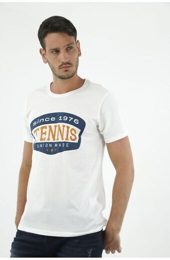 Tennis Camiseta color crudo para hombre oferta