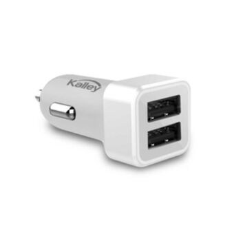 Alkosto Cargador carro kalley 2 puertos usb 2.4 amp k-gccar2b blanco oferta