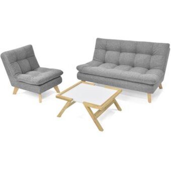 Linio Sala toulouse en tela gris mesa de centro dakota oferta