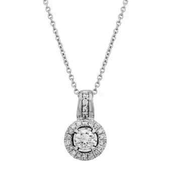 Kevin's Joyeros Gargantilla en oro blanco de 18 kilates, rolo, con diamante central de 0.10 ct y decoración en diamantes de 0.06 ct, 40 cm. d oferta