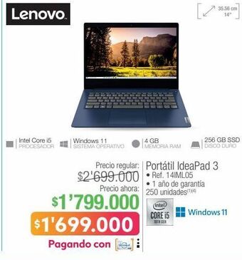 Jumbo Computador portátil ideapad 3 lenovo oferta