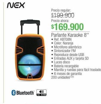 Jumbo Parlante karaoke 8'' nex oferta