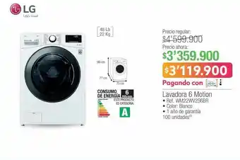 Jumbo Lavadora 6 motion lg oferta