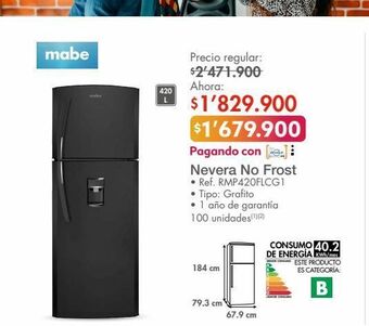 Metro Nevera no frost oferta