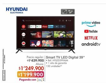 Smart tv led digital 39