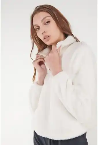 Koaj Buzo cuello alto con cremallera, tela afelpada. oferta